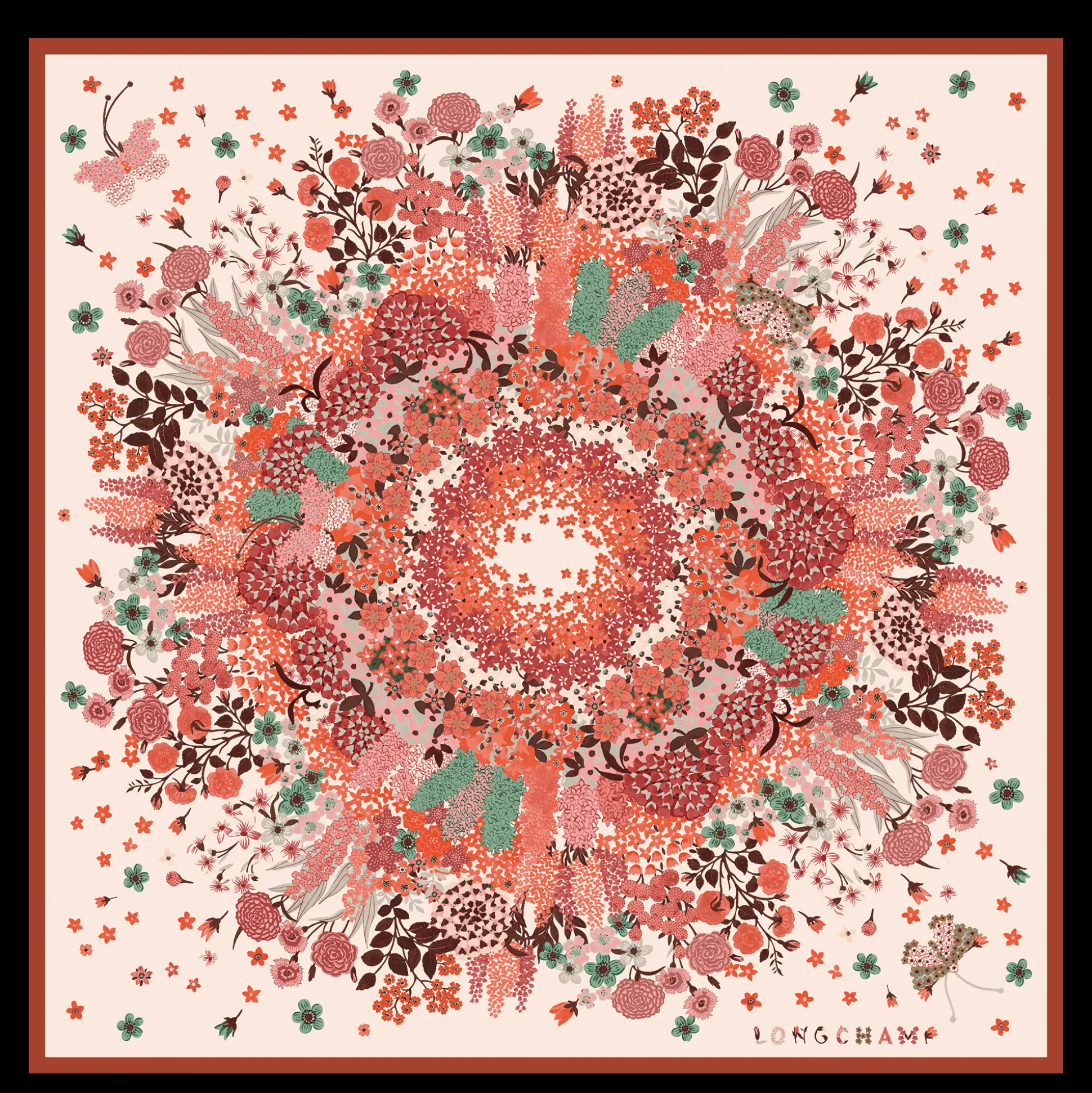 Collier De Fleurs Silk Scarf 90