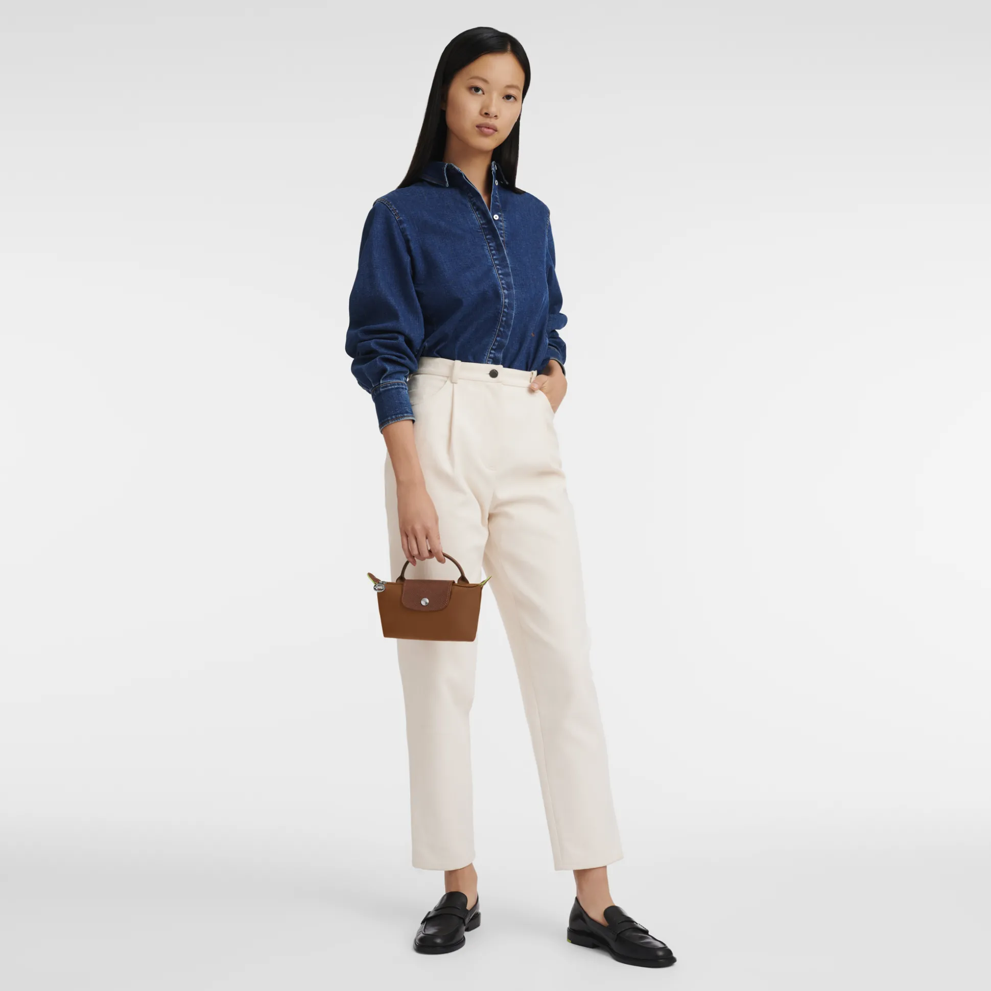 Le Pliage Green Pouch With Handle