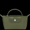 Le Pliage Green Pouch With Handle