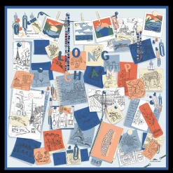 Longchamp Mood Board Silk Scarf 90