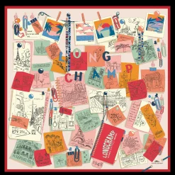 Longchamp Mood Board Silk Scarf 90